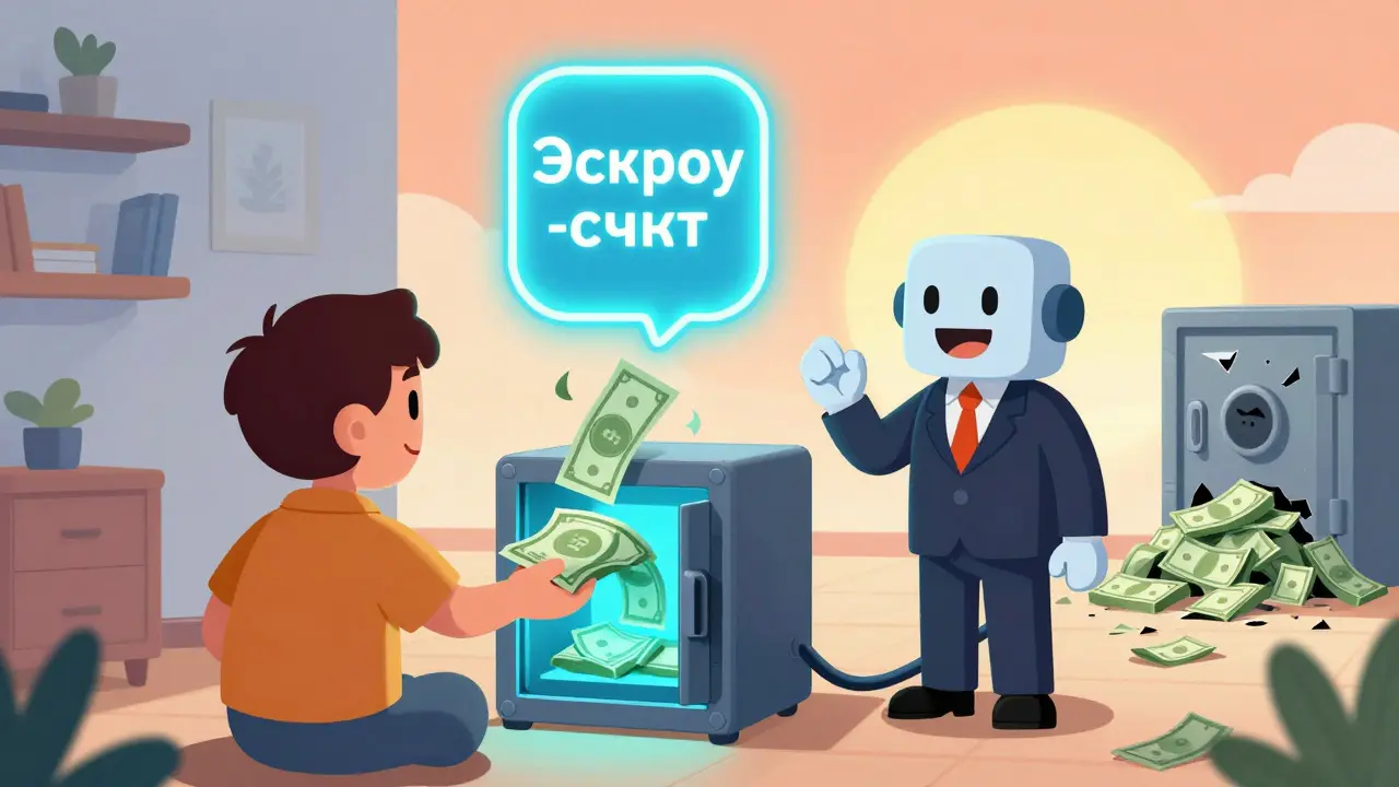 Цифровой эскроу-счёт безопасно переводит деньги, а старые рискованные способы исчезают.