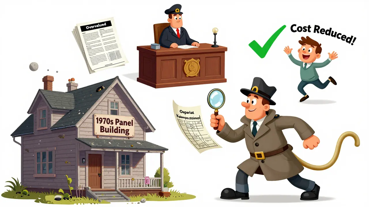 Детектив оспаривает завышенную кадастровую стоимость старого дома в суде, где одна сторона — отказ, другая — победа.