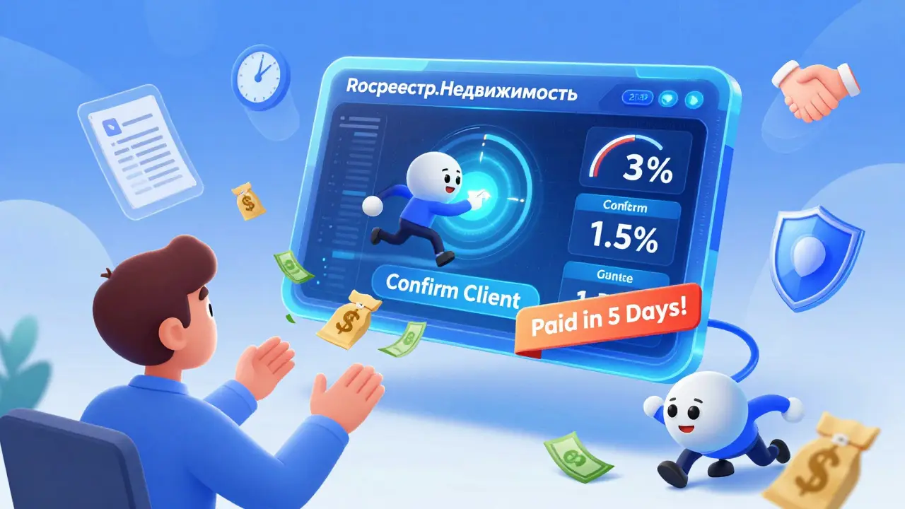 Цифровая панель показывает агентов, которые фиксируют клиентов, и деньги, падающие продавцу.