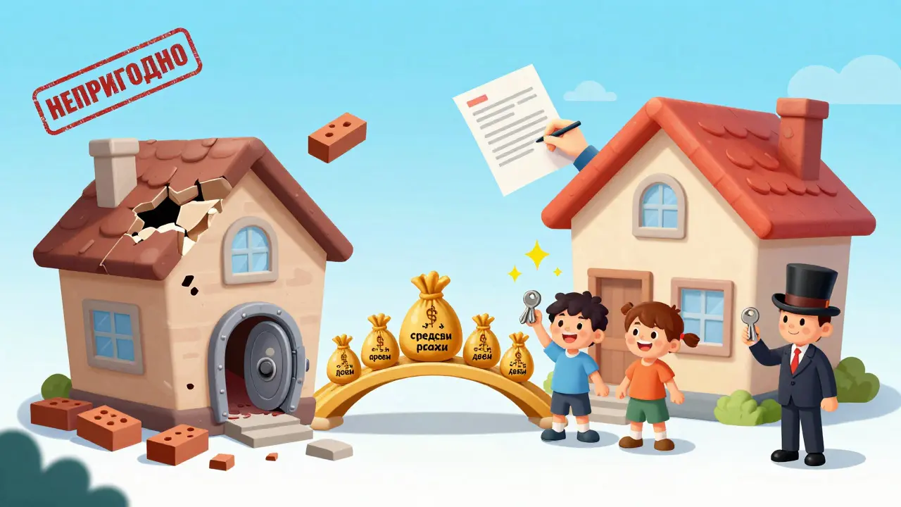 Старый дом разваливается, новый — яркий, средства идут напрямую на счёт детей.