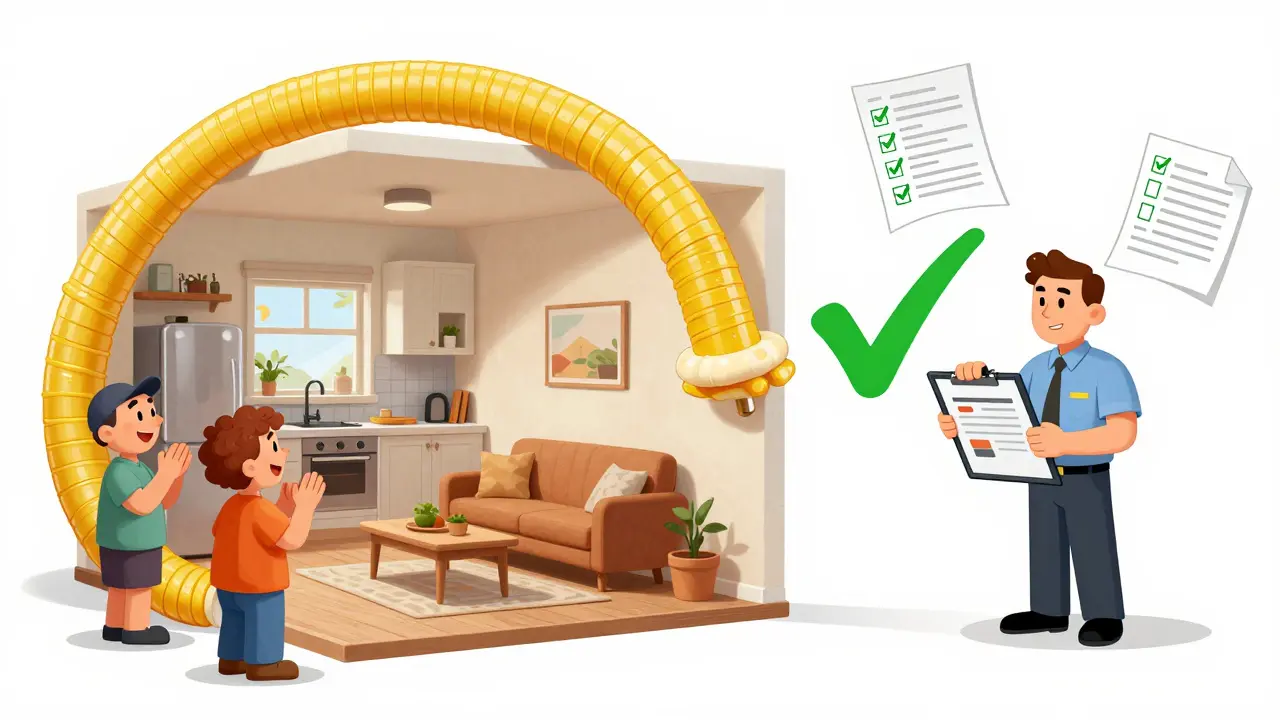 Архитектор гнёт стену, объединяя кухню и гостиную, а инспектор одобряет перепланировку зелёной печатью.