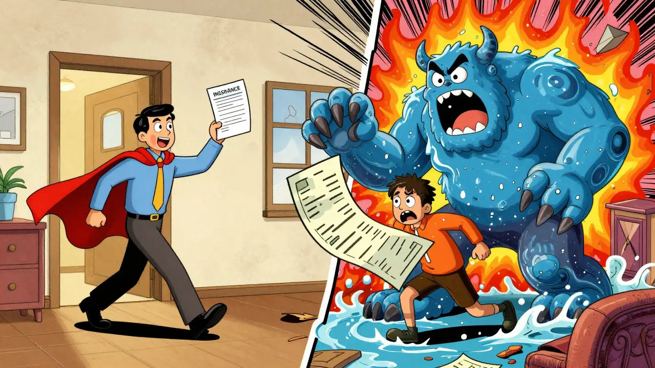 Арендатор с полисом как с плащом-супергероя, против него — монстр из воды и огня с счётом.