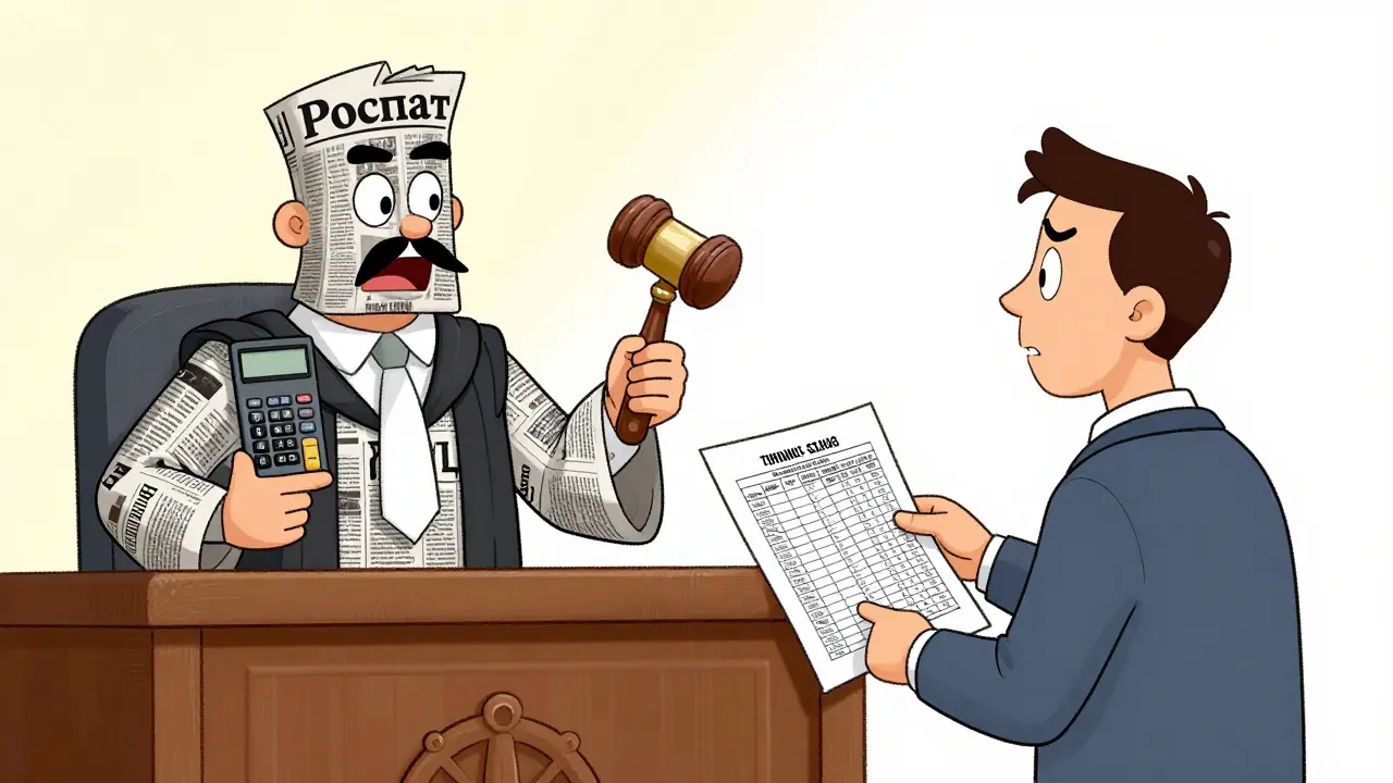 Судебный процесс по поводу арендной платы, где судья опирается на данные Росстата.