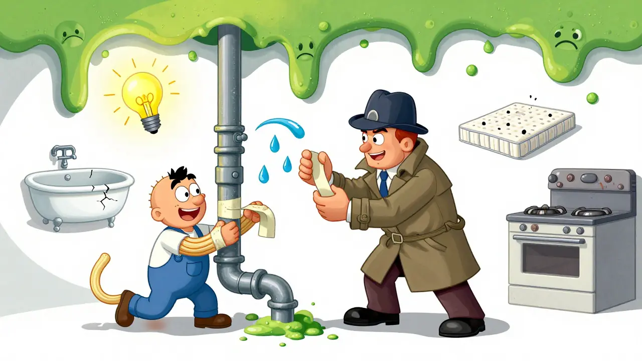 Арендатор обнаруживает протечку, плесень и неисправную электрику в квартире.