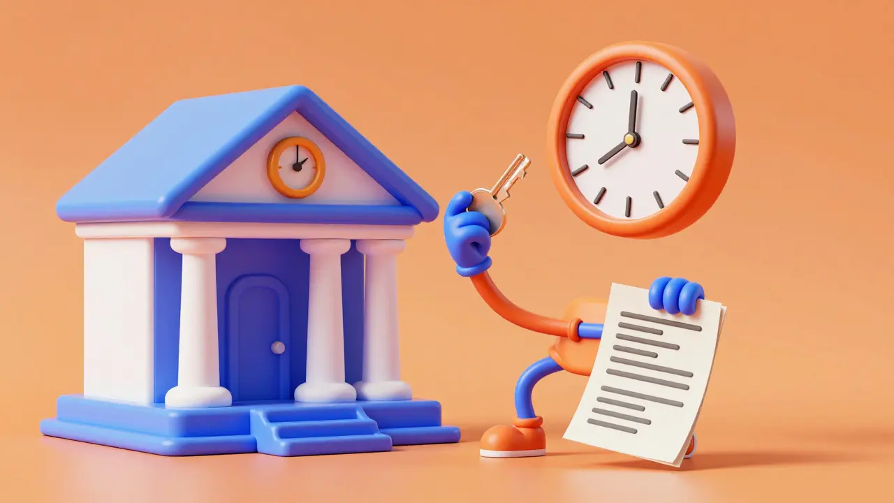 Ипотечная регистрация: персонаж с ключом и документами. Срок 5 дней.