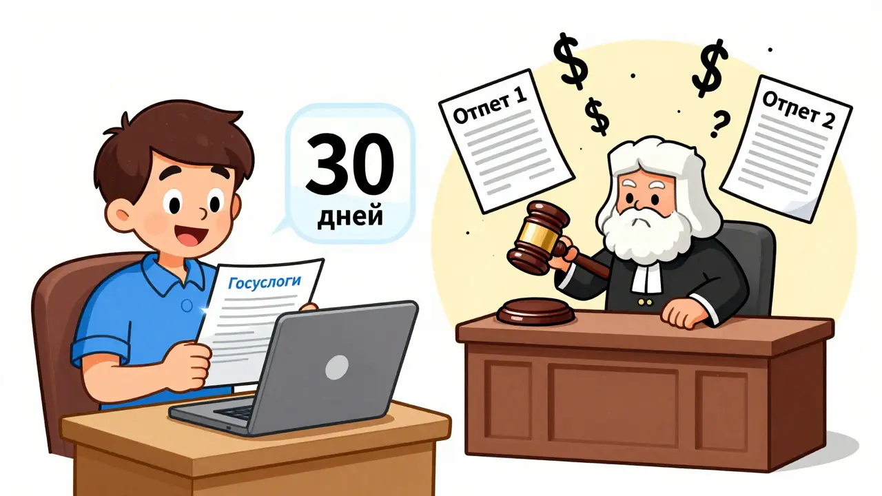 Человек подаёт заявление через Госуслуги, а в суде два отчёта оценки спорят, пока судья бьёт калькулятором по столу.
