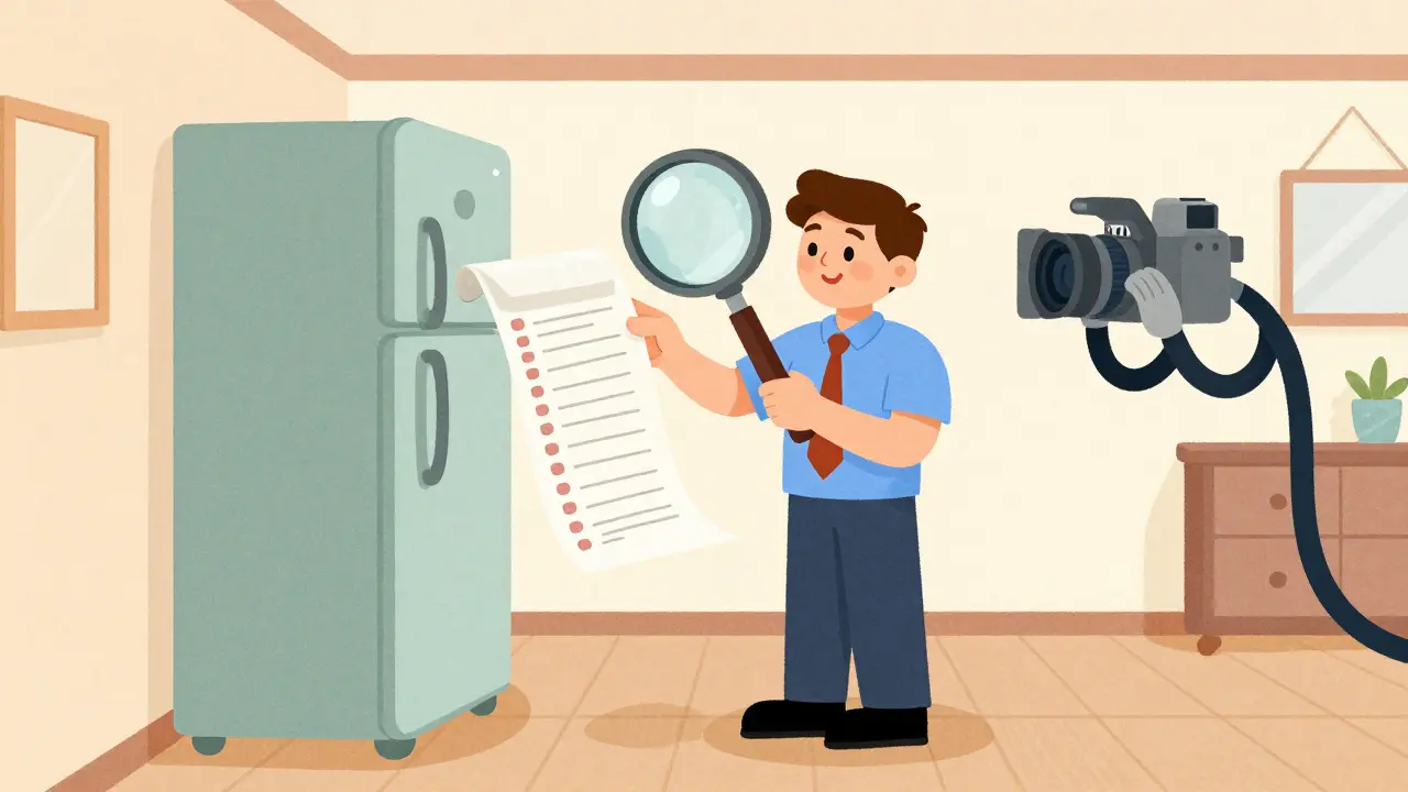 Арендодатель и арендатор составляют опись имущества с помощью гигантского списка и камеры