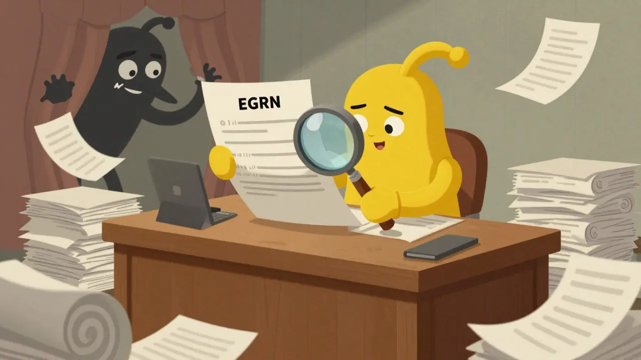 Персонаж изучает документы за столом, пока тень долгов прячется рядом