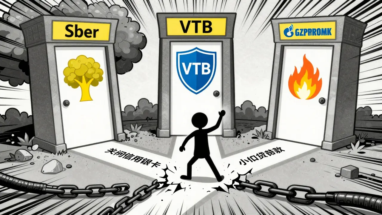 Персонаж уверенно идет к дверям разных банков, оставляя позади разорванные цепи долгов.