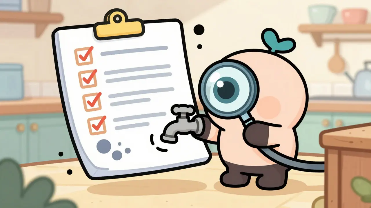 Персонаж в стиле rubber hose внимательно осматривает квартиру с огромным списком