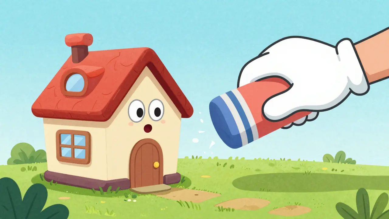 Символическое стирание налога с дома и участка в стиле rubber hose