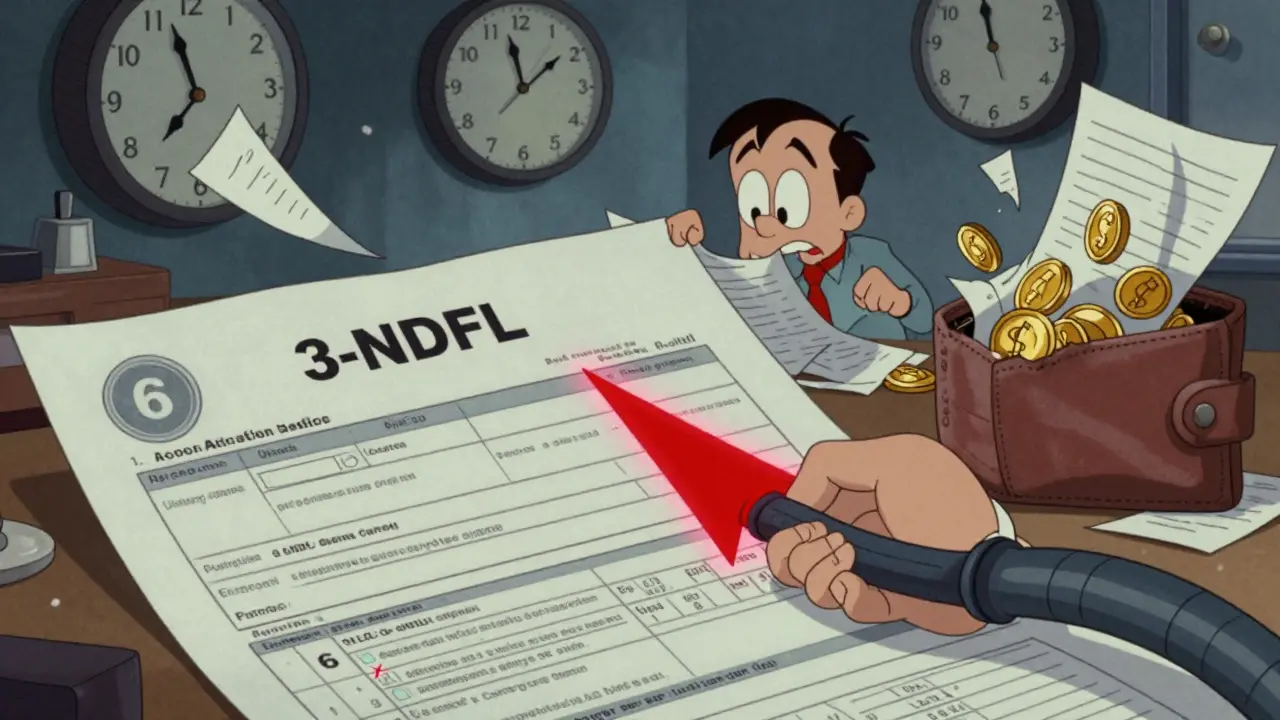 Заполнение декларации с усталостью и предупреждениями