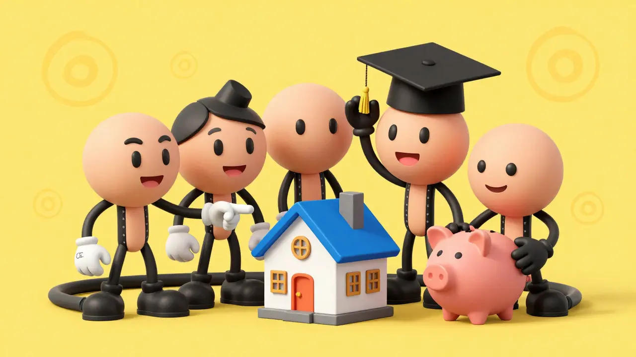 Персонажи используют средства на жилье, учебу и накопления